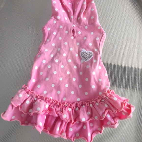 Smoochie pooch pink with white dots dog dress - Picture 1 of 5